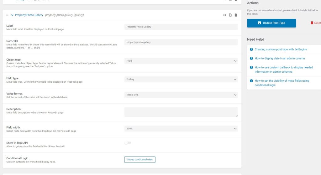 Adding Gallery to Real Estate Listing