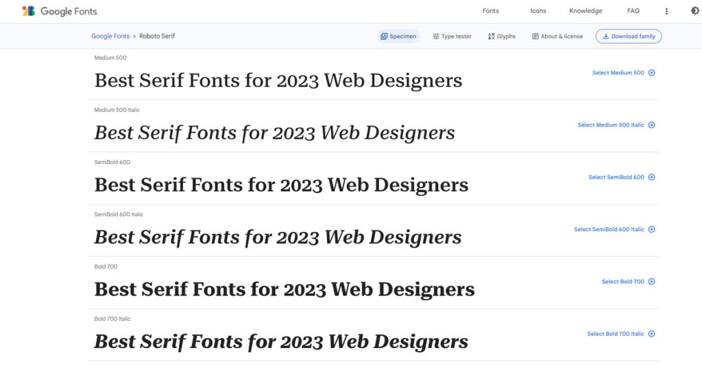 Roboto Serif Google Font