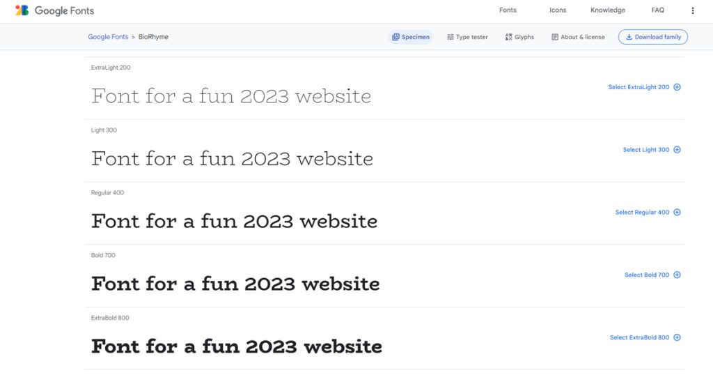 BioRyme Google font 2023