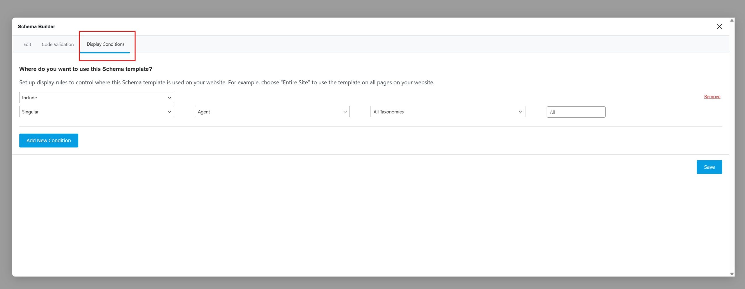 Assign Schema template to pages